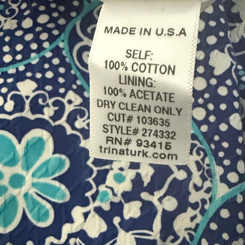 Trina Turk Blue and White Floral Mini Dress - Picture 8 of 11